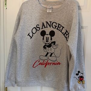 Disney LOS Angeles California Gray Sweatshirt with Embroidered Mickey XL